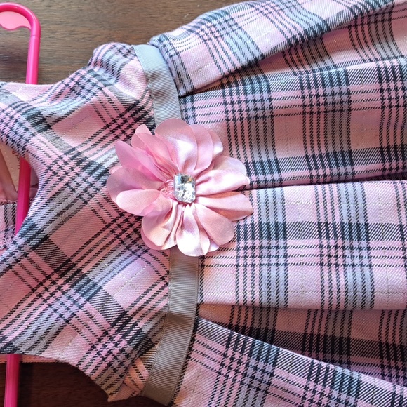 Sweet Heart Rose Size 12 months pink and grey plaid dress with sparkles - Picture 3 of 5